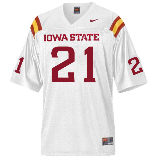 Iowa State Cyclones Men's #21 Jirehl Brock Nike NCAA Authentic White College Stitched Football Jersey YX42N43WV
